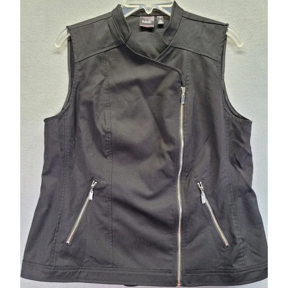 RAFAELLA Black Vest‎ Women's Size 12 Asymmetrical Zip Up Grunge